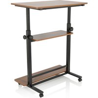 WORKSTATION II | 80x50 - Stehschreibtisch Schwarz / Walnuss
