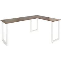 WORKSPACE BASIC I | 165x120 - Eckschreibtisch Walnuss / Weiß