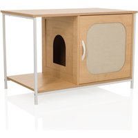 KITTYHOME 1 - Katzenhaus Weiß/Buche
