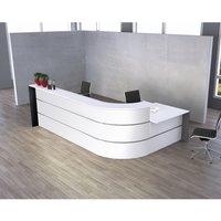 BILBAO V | Große L-Theke mit Beratungsplatz - Empfangstheke Weiß/Anthrazit