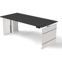 FORM 4 180 | 180x80 | Schreibtisch elektrisch höhenverstellbar - Stehschreibtisch Weiß/Anthrazit