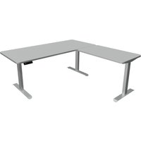 MOVE 3 Premium B 180 | 180x180 | Schreibtisch elektrisch höhenverstellbar - Stehschreibtisch Weiß/Grau