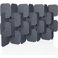FLEXMIUT PLUG | 4-teiliges Set (H x B x T) 114 x 174 x 25 cm - Trennwand Grau