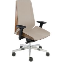 MOON WOOD - Profi Bürostuhl Beige/Walnuss