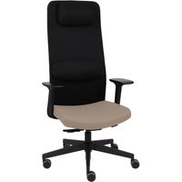 Mike2B - Profi Bürostuhl Schwarz/Taupe