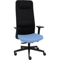 Mike2B - Profi Bürostuhl Schwarz/Hellblau
