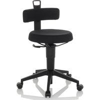 TOP WORK FLEX | Stoff - Drehhocker Schwarz