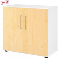 BETA 9 | Schrank mit Türen | 2 OH - Weiß/Ahorn