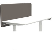 Tystiq | 160 cm | L - Tischtrennwand Granitgrau/Weiß