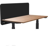 Tystiq | 160 cm | L - Tischtrennwand Graphit/Schwarz