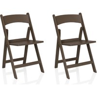 TRAVANO 1 2er Pack - Klappstuhl Braun