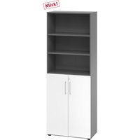 BETA 9 | Kombischrank mit Türen | 6 OH - Graphit/Weiß