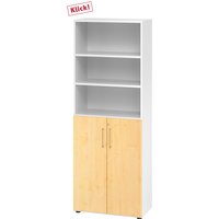 BETA 9 | Kombischrank mit Türen | 6 OH - Weiß/Ahorn