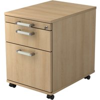 SIGNA AC20 CE - Rollcontainer Eiche Chromgriff Metall