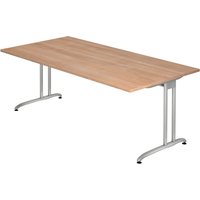 BELA 2E S | Schreibtisch - 200 x 100 Nussbaum
