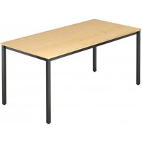 DORAN DQ16 D | 160x80 | Schwarz - Ahorn 160 x 80 mit Vierkant-Rohr/Schwarz