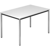 DORAN DR12 C - Weiß 120 x 80 mit Rund-Rohr/Chrom