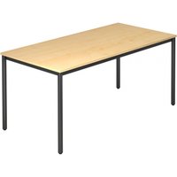 DORAN DR16 D - Ahorn 160 x 80 mit Rund-Rohr/Schwarz