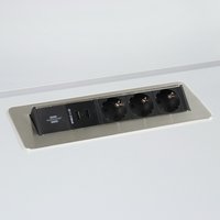 ELDUSB0 | Steckdosenleiste (ohne Fräsung) | 3 x Steckdose | 2 x USB - Zubehör Alu