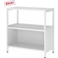 FlexWall | 2 OH | Korpus + Rahmen | mit Sockelgestell - Weiß