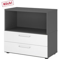 FlexWall | 2 OH | Schübe + Korpus | mit Stellfüßen - Graphit/Weiß