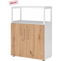 FlexWall | 3 OH | Türen + Rahmen | mit Stellfüßen - Weiß/Asteiche