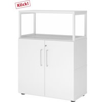 FlexWall | 3 OH | Türen + Rahmen | mit Stellfüßen - Weiß/Weiß