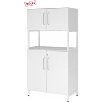 FlexWall | 4 OH | 2 x Türen + Rahmen | mit Sockelgestell - Weiß/Weiß