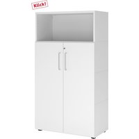 FlexWall | 4 OH | Türen + Korpus | mit Stellfüßen - Weiß/Weiß