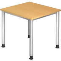HILO 8 S | Schreibtisch - Buche 80 x 80 höhenverstellbar