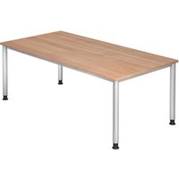 HILO 2E S | Schreibtisch - 200 x 100 Nussbaum höhenverstellbar