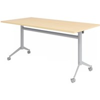 KALA 16 | Klapptisch fahrbar | 160 cm | Silber - Konferenztisch Ahorn 160 x 80