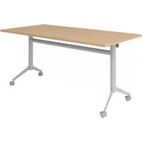 KALA 16 | Klapptisch fahrbar | 160 cm | Silber - Konferenztisch 160 x 80 Eiche