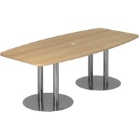 KARAT S 22 C - Karat Eiche mit Säulenfuß/Chrom 220 x 103