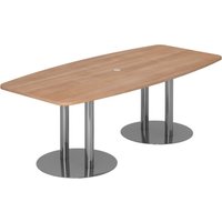 KARAT S 22 C - Karat Nussbaum mit Säulenfuß/Chrom 220 x 103