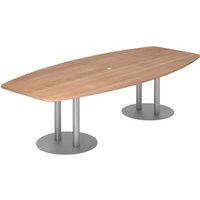 KARAT S 28 S - Karat Nussbaum mit Säulenfuß/Silber 280 x 130