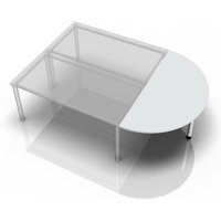 LA160 W - Ansatztisch 160x80 Grau