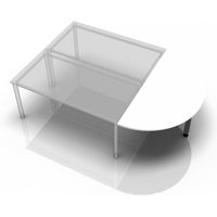 RA160 G - Ansatztisch 160x80 Weiß