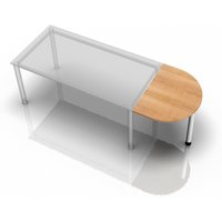 LA60 W - Ansatztisch 60x80 Nussbaum