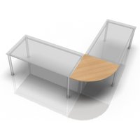 XBE91 W - Eckwinkel rund 80x80 Eiche