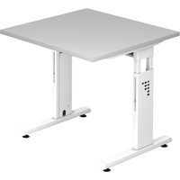 MEGA 8 W | Schreibtisch - 80 x 80 höhenverstellbar Grau/Weiß