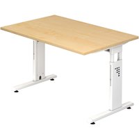 MEGA 12 W | Schreibtisch - 120 x 80 höhenverstellbar Ahorn/Weiß