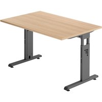 MEGA 12 G | Schreibtisch - 120 x 80 höhenverstellbar Eiche/Graphit