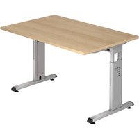 MEGA 12 S | Schreibtisch - 120 x 80 Eiche/Silber höhenverstellbar