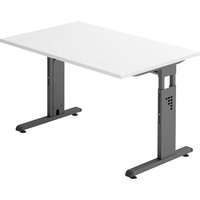MEGA 12 G | Schreibtisch - 120 x 80 höhenverstellbar Weiß/Graphit