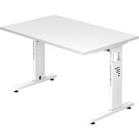 MEGA 12 W | Schreibtisch - 120 x 80 höhenverstellbar Weiß/Weiß