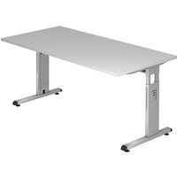 MEGA 16 S | Schreibtisch - 160 x 80 Grau/Silber höhenverstellbar