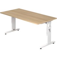 MEGA 16 W | Schreibtisch - 160 x 80 höhenverstellbar Eiche/Weiß