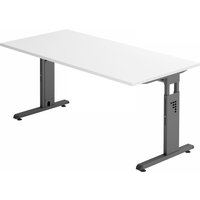 MEGA 16 G | Schreibtisch - 160 x 80 höhenverstellbar Weiß/Graphit
