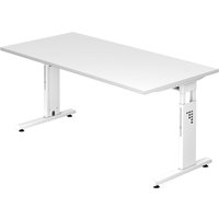 MEGA 16 W | Schreibtisch - 160 x 80 höhenverstellbar Weiß/Weiß